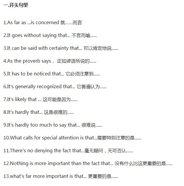 英语作文万能开头结尾精选句式摘抄(英语作文万能开头结尾精选句式)