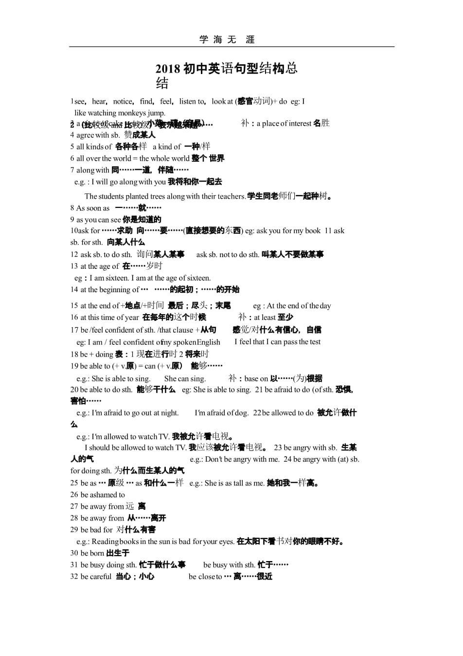 初中英语写作常用句型100句(初中英语写作常用句型)