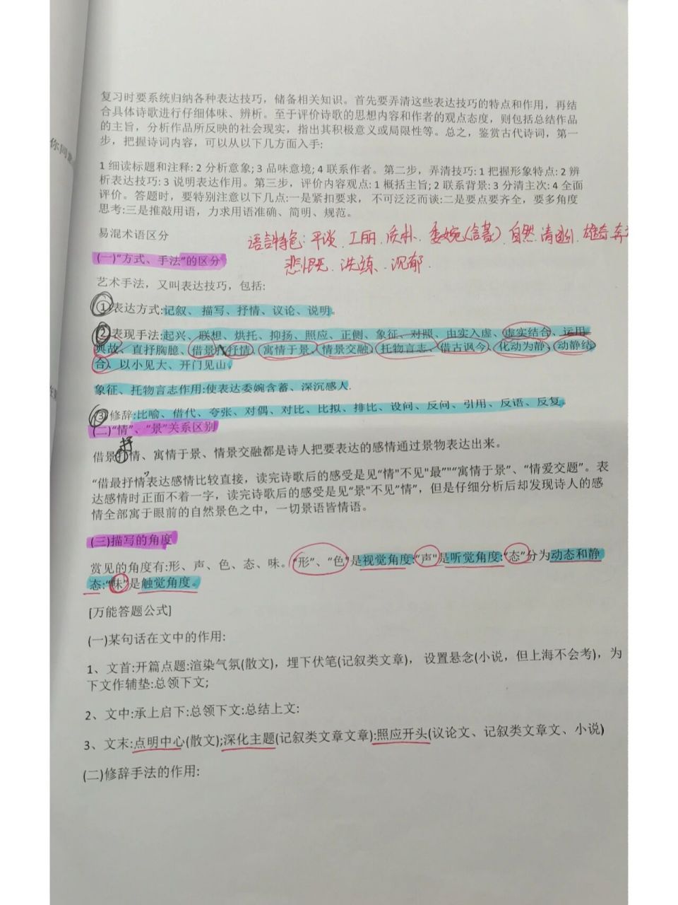 初中语文文言文答题模板_初中语文文言文答题方法和技巧总结